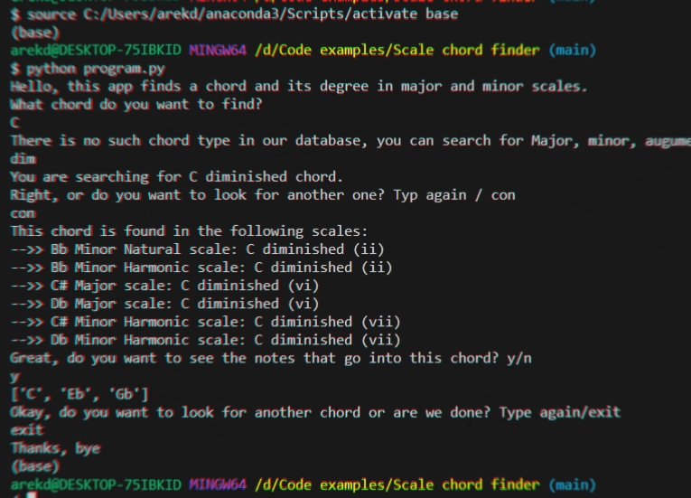 Scale Chord Finder